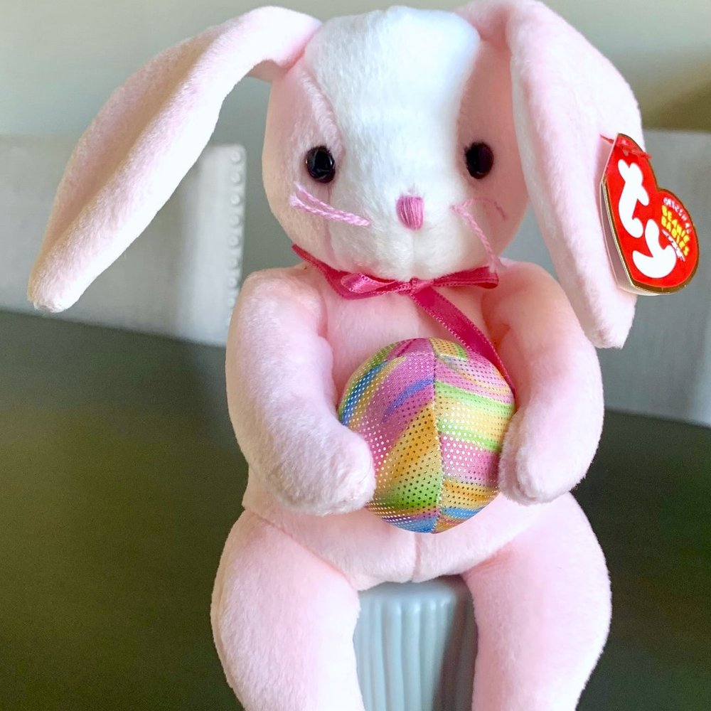 2004 40048 Eggerton Retired Pink Bunny Rabbit Easter Egg Ty Beanie Baby MWMT